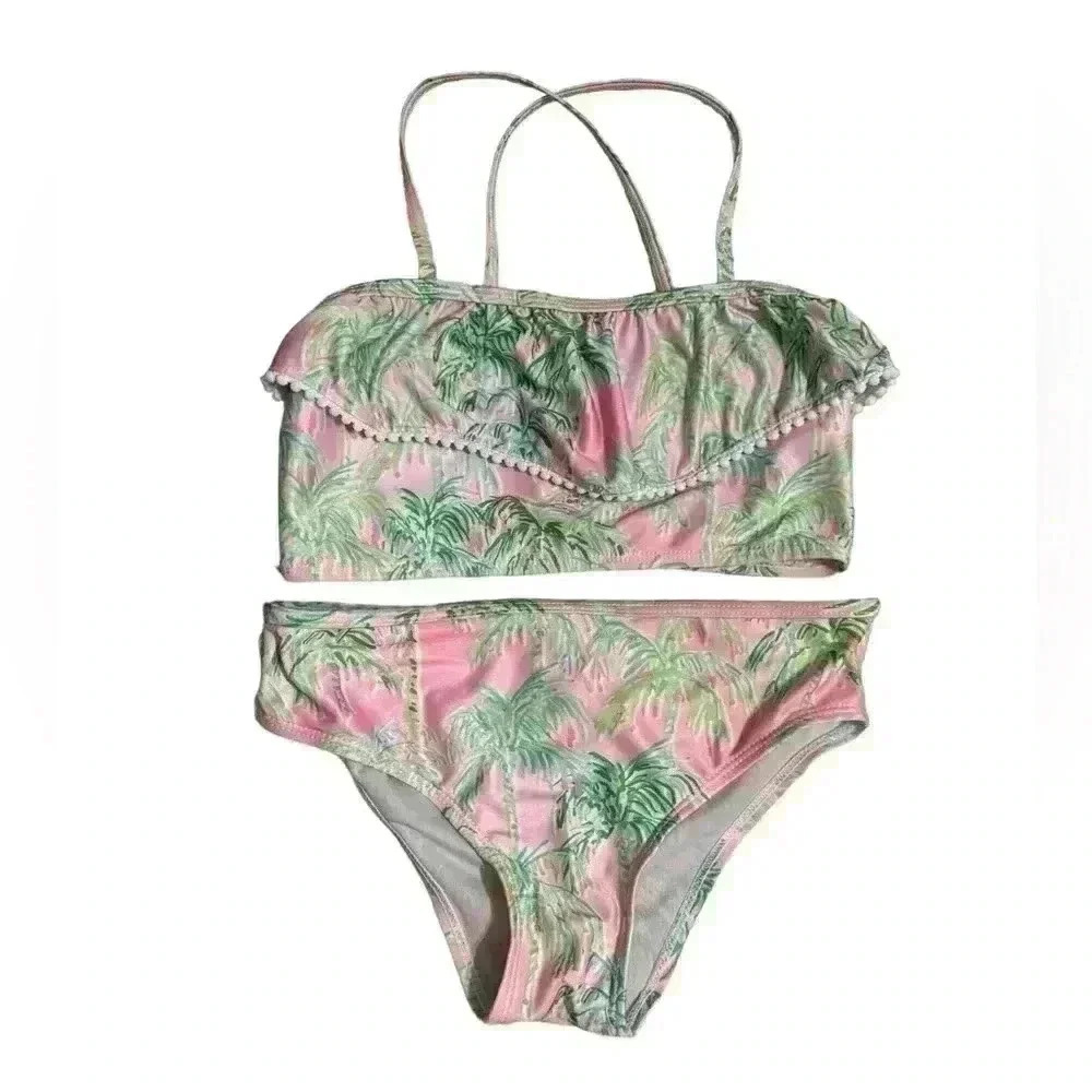 Tommy Bahama swimsuit set 10/12 little girl two piece with cover up k143